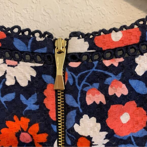 Kate Spade Blue and Red Floral Sleeveless V Neck Mini Dress - Picture 10 of 15